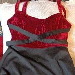Burgundy & Black Party Dress